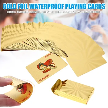 Playing Cards Gold Foil Plated Poker Table Games Plastic Waterproof Cards Magic Tricks Tool FJ88
Playing Cards Gold Foil Plated Poker Table Games Plastic Waterproof Cards Magic Tricks Tool FJ88