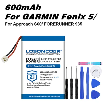 

600mAh 361-00097-00 Battery For GARMIN Fenix 5 GPS Approach S60/ FORERUNNER 935 Multi sport Training Watch Battery