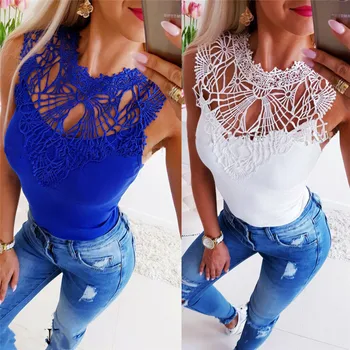 Womens 2019 Casual Lace Patchwork Slim T-Shirt O-neck Solid Color Slash Neck Top Tees Ladies Sleeveless Tops Elegant T-shirts
Womens 2019 Casual Lace Patchwork Slim T-Shirt O-neck Solid Color Slash Neck Top Tees Ladies Sleeveless Tops Elegant T-shirts