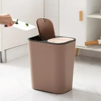 Pressing-Type Trash Can 15L Huge Capacity Dry And Wet Classified Creative Household Double Cover Waste Bin Storage Bucket
Pressing-Type Trash Can 15L Huge Capacity Dry And Wet Classified Creative Household Double Cover Waste Bin Storage Bucket