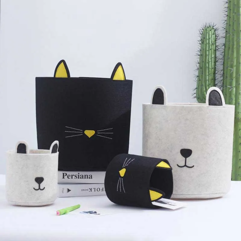 Nordic Cartoon Dog Cat Felt Storage Bin Storage Basket Children's Toy Storage Box Laundry Basket Bucket
Nordic Cartoon Dog Cat Felt Storage Bin Storage Basket Children's Toy Storage Box Laundry Basket Bucket
