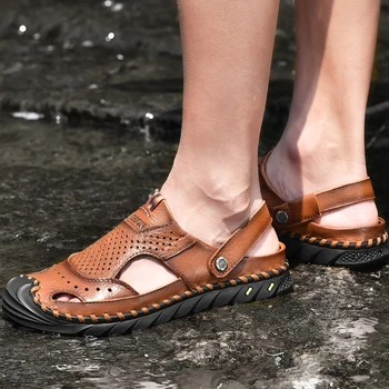 Summer Genuine Leather Shoes Men outdoor Sandals For Male breatahble handmade Casual Classic Water Walking Beach Sandals men
Summer Genuine Leather Shoes Men outdoor Sandals For Male breatahble handmade Casual Classic Water Walking Beach Sandals men
