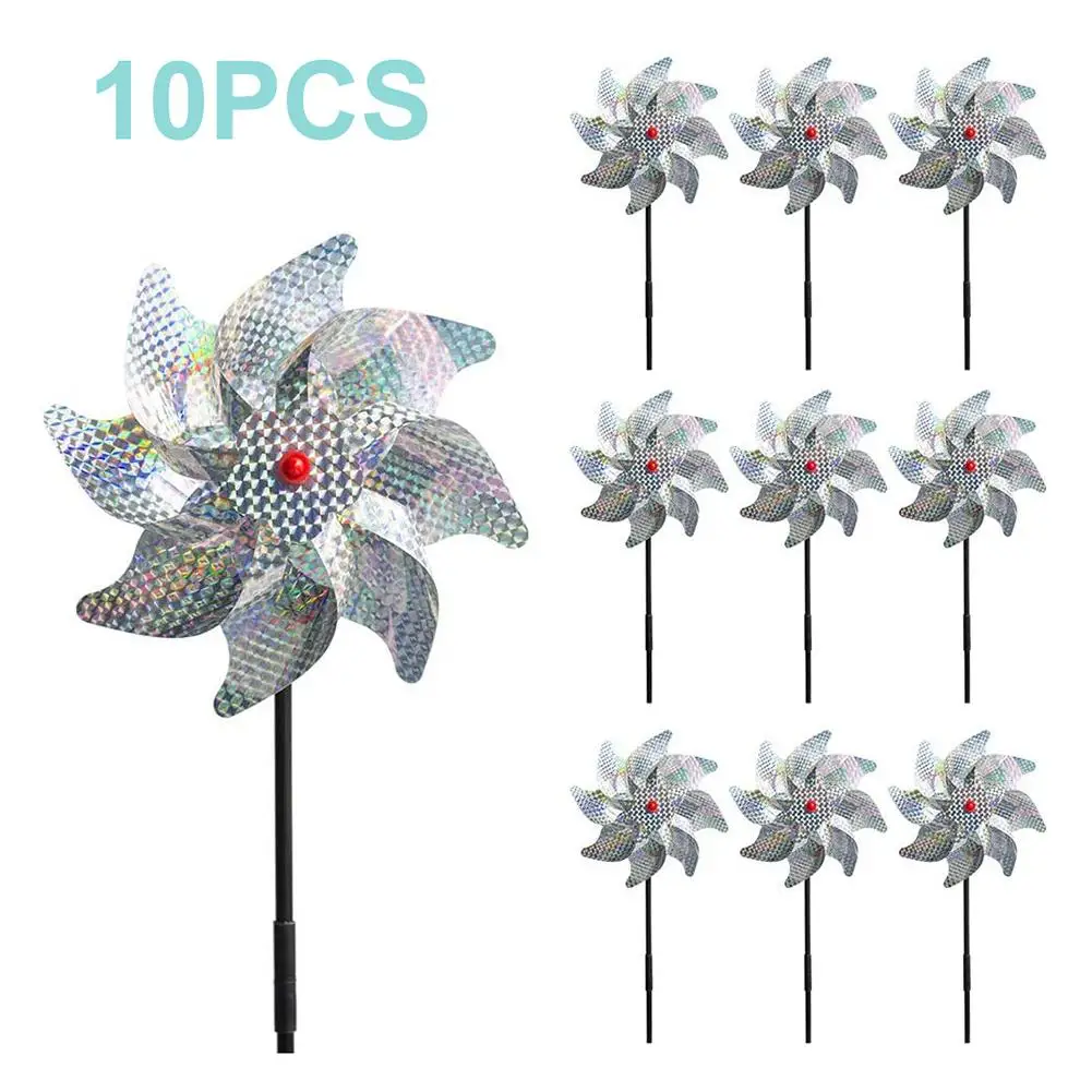 Bird Blinder Reflective Pinwheels Yard Garden Decor Wind Spinner Birds Deterrent Bird Blinder Reflective Pinwheels Yard Garden Decor Wind Spinner Birds Deterrent