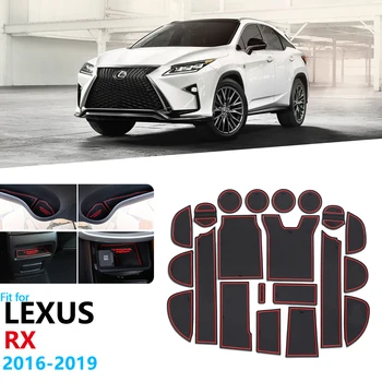 Anti-Slip Rubber Gate Slot Cup Mat For Lexus RX 300 200t 450h RX200t RX300 RX450h 2016 2017 2018 2019 Accessories Stickers