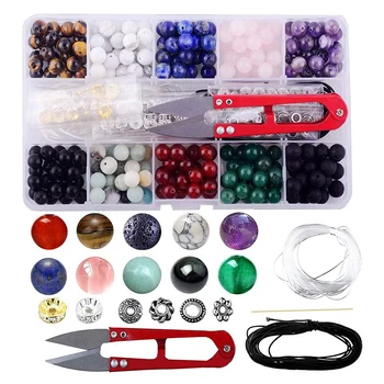 Gem Bead Box Set 240 Round Loose Stones Natural Amethyst Lava Mixed Color Bracelet Jewelry Making Tool Kit
Gem Bead Box Set 240 Round Loose Stones Natural Amethyst Lava Mixed Color Bracelet Jewelry Making Tool Kit