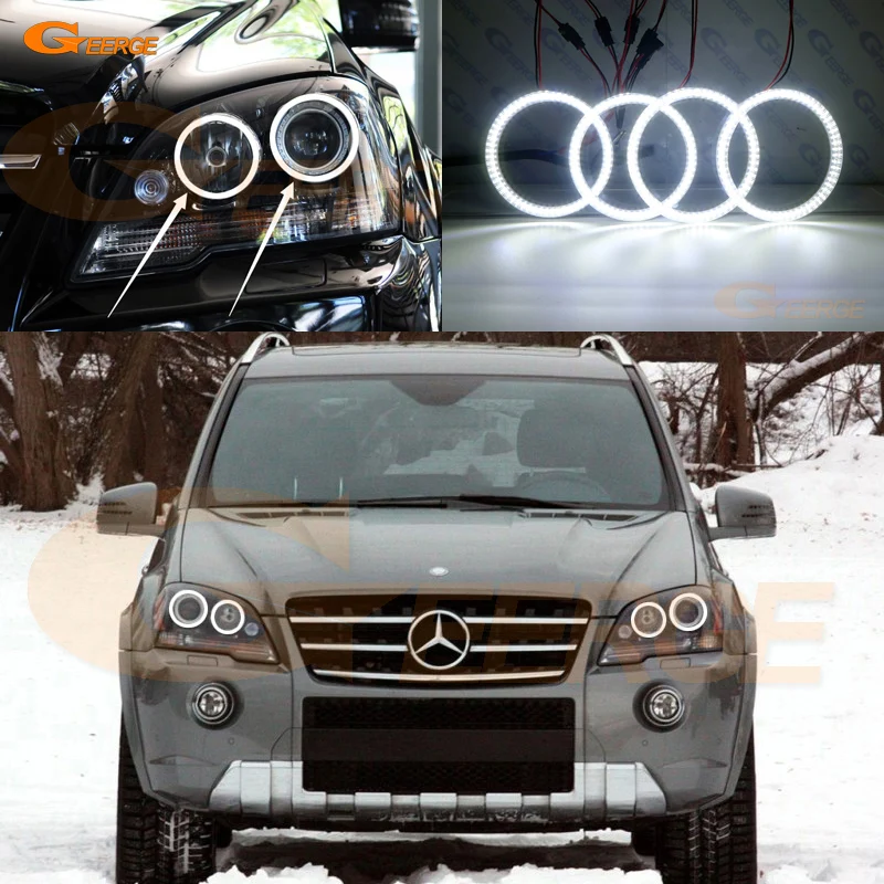 Для Mercedes Benz M Class W164 ML 2008 2009 2010 2011 facelift ультра яркий SMD СВЕТОДИОДНЫЙ ангельские