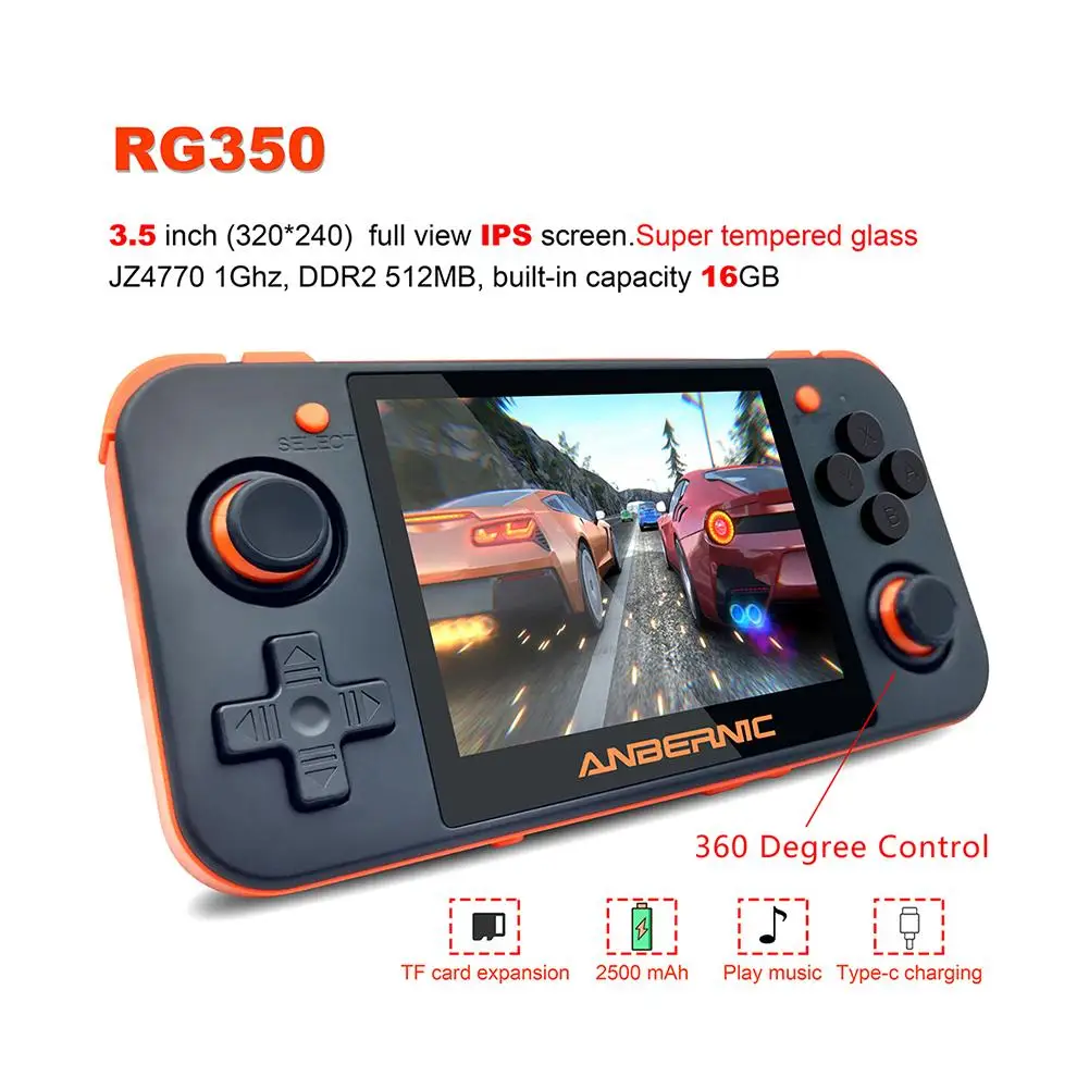 Original RG350 Video Game Handheld Game Console Mini 64 Bit 3.5 Inch IPS Screen 16G TF Game Player RG 350 PS1 Support128G Expand
Original RG350 Video Game Handheld Game Console Mini 64 Bit 3.5 Inch IPS Screen 16G TF Game Player RG 350 PS1 Support128G Expand
