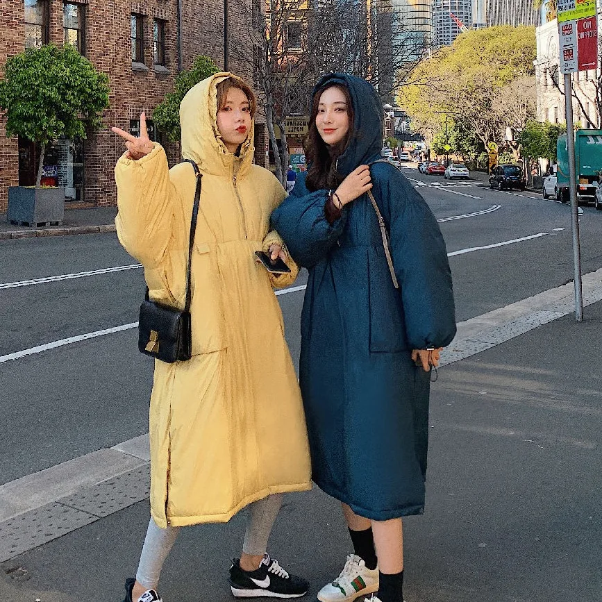 Photo Shoot Main Push 19 Korean-Style Yellow Mid-length Hooded Pullover Drawstring Cuff Best Friend down Coat Cotton Overcoat Wo 
Photo Shoot Main Push 19 Korean-Style Yellow Mid-length Hooded Pullover Drawstring Cuff Best Friend down Coat Cotton Overcoat Wo