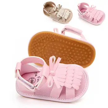 

Cute Infant Baby Girls Sandals Fashion Soft Sole PU Leather Tassels Crib Shoes Clogs Toddler Little Baby Prewalker Sandals 0-18M