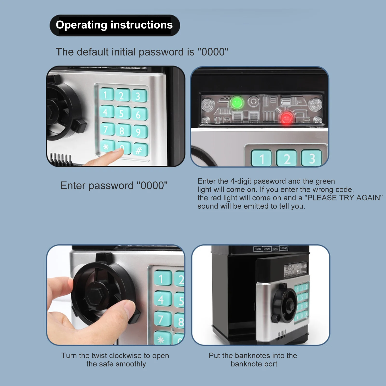 Generic Electronic Piggy Mini ATM Pword Money Box Cash Coins Saving Box