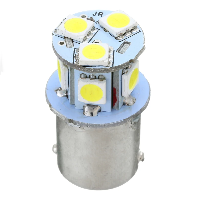 For Car Lighting 1Pair DC12V BA15S R5W 1156 5050 8SMD LED Bulb White Car Tail Turn Signal Corner Side Marker Parking Stop Light
