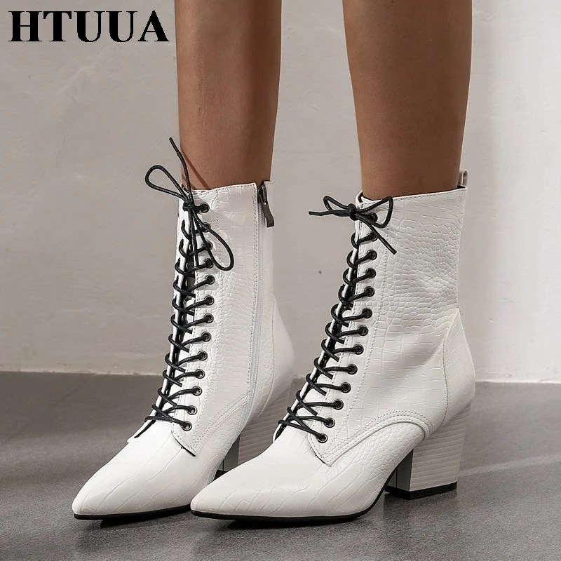 HTUUA 2020 Women Boots Pointed Toe Lace-Up Autumn Winter Boots Vintage High Heels Ladies Office Shoes Western Ankle Boots SX3366
HTUUA 2020 Women Boots Pointed Toe Lace-Up Autumn Winter Boots Vintage High Heels Ladies Office Shoes Western Ankle Boots SX3366