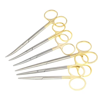 Ophthalmic stainless steel gold handle surgical scissors cosmetic plastic surgery instrument double eyelid tool 12.5/14.16cm
Ophthalmic stainless steel gold handle surgical scissors cosmetic plastic surgery instrument double eyelid tool 12.5/14.16cm