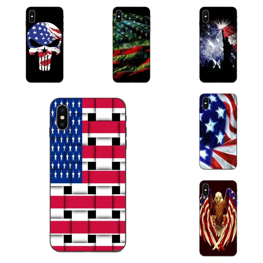For Galaxy C5 C7 J1 J2 J3 J330 J5 J6 J7 J730 M20 M30 Ace Core Max Mini Plus Prime Pro Soft Design Phone American Flag Wooden Art | Мобильные