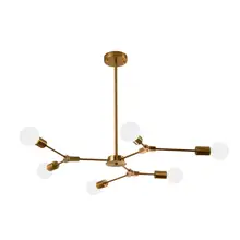 Ganeed Sputnik Chandelier Modern 6 Lights Brushed Brass Pendant Lighting Gold Mid Century Light Fixture for Dining Room 
Ganeed Sputnik Chandelier Modern 6 Lights Brushed Brass Pendant Lighting Gold Mid Century Light Fixture for Dining Room
