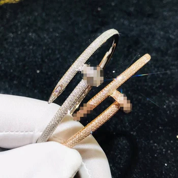 Titanium steel nail bracelet Inlay shiny zircon brands Classic design carter bangles Hand catenary lover's jewelry women's gift 
Titanium steel nail bracelet Inlay shiny zircon brands Classic design carter bangles Hand catenary lover's jewelry women's gift