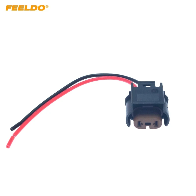 

FEELDO 1PC Car Headlight Lamp Holder Base Bulb Wire Connector For Volkswagen 9006 Socket Wiring Harness Plug Adapter #HQ6403