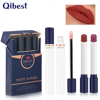 4 Colors Matte Cigarette Lip Gloss Lipstick Natural Fog Surface Non-stick Cup Lip Tint Lasting Waterproof Maquillaje Batom TSLM1 
4 Colors Matte Cigarette Lip Gloss Lipstick Natural Fog Surface Non-stick Cup Lip Tint Lasting Waterproof Maquillaje Batom TSLM1