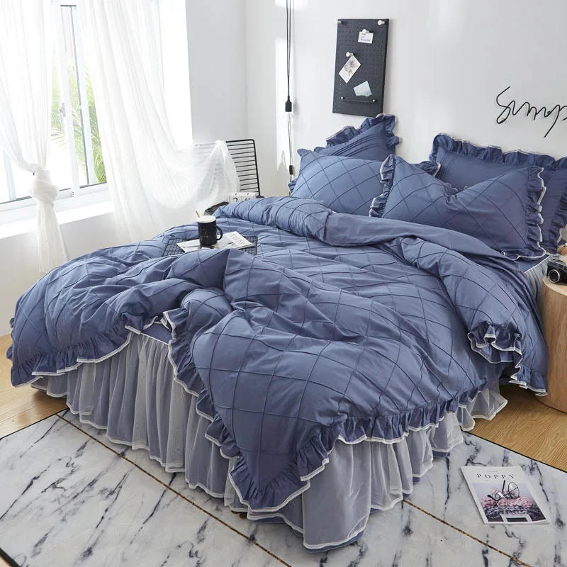 Free shipping princess lace ruffles 3/4pcs plaid solid color bedding set twin full queen king size 100%cotton bed skirt set MR 
Free shipping princess lace ruffles 3/4pcs plaid solid color bedding set twin full queen king size 100%cotton bed skirt set MR