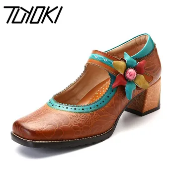 Tuyoki Retro Bohemian Women Pumps Square Toe Flower Shoes Woman Genuine Leather High Heels Party Club Footwear Size 36-42
Tuyoki Retro Bohemian Women Pumps Square Toe Flower Shoes Woman Genuine Leather High Heels Party Club Footwear Size 36-42