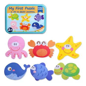 Kids Puzzle Toy Cartoon Animals Learning Education Wooden Toys 6 in 1 Educational Toy with Iron Box For Children Birthday Gift
Kids Puzzle Toy Cartoon Animals Learning Education Wooden Toys 6 in 1 Educational Toy with Iron Box For Children Birthday Gift