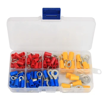 128Pcs RV1.25/RV2/RV5.5 Insulated Ring Terminal Crimp Connector Kit Set Ring Cable Wire Connectors Cord Pin End Butt Terminals
128Pcs RV1.25/RV2/RV5.5 Insulated Ring Terminal Crimp Connector Kit Set Ring Cable Wire Connectors Cord Pin End Butt Terminals