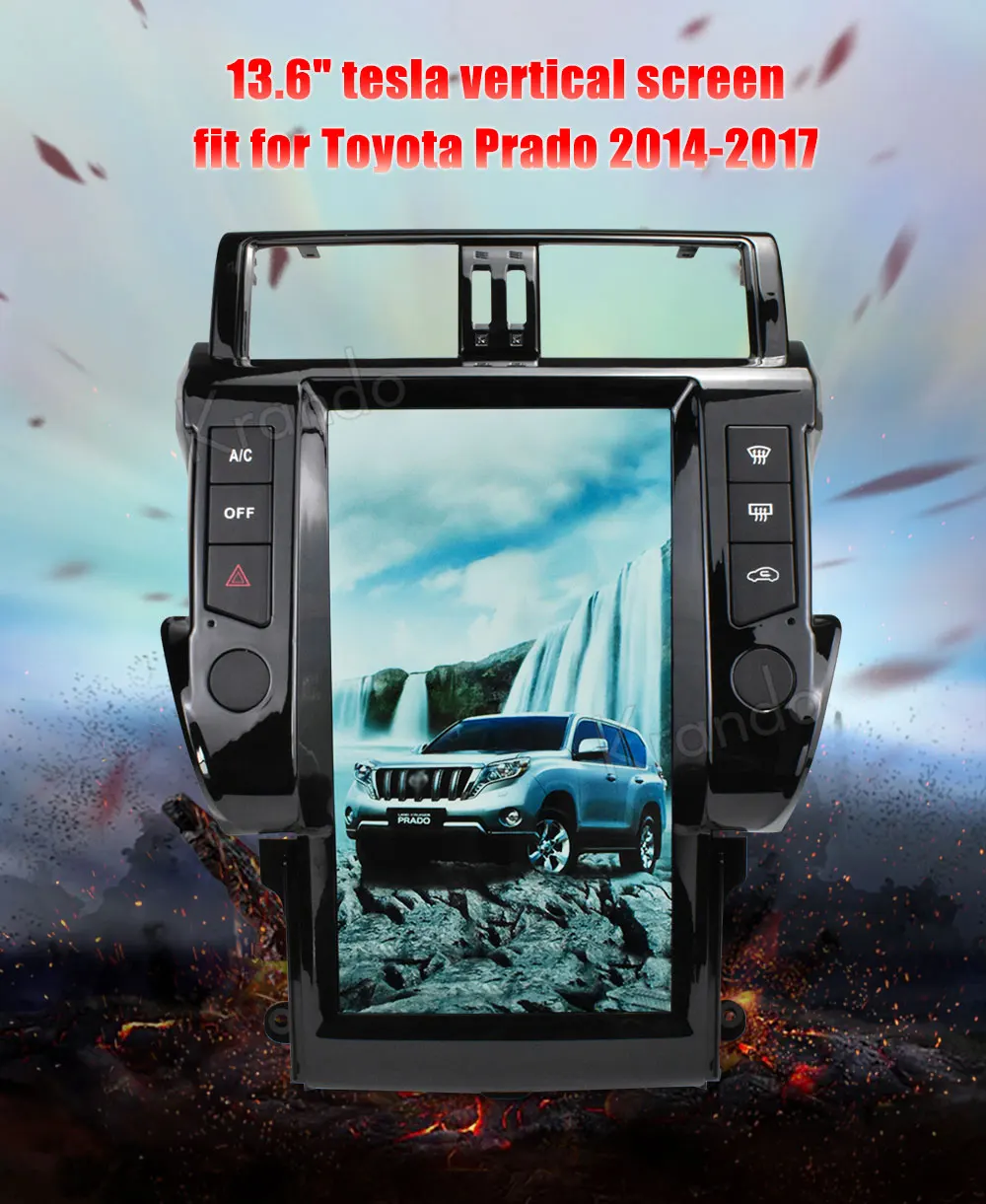 Top Krando Android 8.1 13.6" style Vertical screen car multimedia player GPS for Toyota Prado 150 2014+ navigation radio player BT 0 Top Krando Android 8.1 13.6" style Vertical screen car multimedia player GPS for Toyota Prado 150 2014+ navigation radio player BT 0