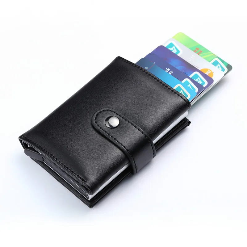 BYCOBECY New Fashion Leather Wallet FRID Buckle Card Wallet Retro Men and Women Credit Card Box Pocket Box Business ID Card Sets
BYCOBECY New Fashion Leather Wallet FRID Buckle Card Wallet Retro Men and Women Credit Card Box Pocket Box Business ID Card Sets