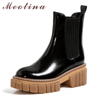 Meotina Genuine Leather Platform High Heels Chelsea Boots Women Short Boots Shoes Slip-On Block Heels Ankle Boots Lady Black 40
Meotina Genuine Leather Platform High Heels Chelsea Boots Women Short Boots Shoes Slip-On Block Heels Ankle Boots Lady Black 40