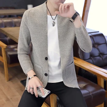 UYUK2019 Autumn And Winter New Temperament Trend High Quality Casual Hit Color Knit Cardigan Single-breasted Men's Sweaters
UYUK2019 Autumn And Winter New Temperament Trend High Quality Casual Hit Color Knit Cardigan Single-breasted Men's Sweaters