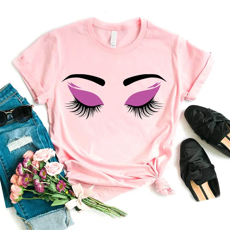 Eyelash Eye Print T Shirt Women Short Sleeve O Neck Loose Tshirt Summer Women Tee Shirt Tops Camisetas Mujer
Eyelash Eye Print T Shirt Women Short Sleeve O Neck Loose Tshirt Summer Women Tee Shirt Tops Camisetas Mujer