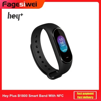 Global Version Hey Plus B1800 Smart Band 0.95'' AMOLED Touch Screen 50M Waterproof Heart Rate Monitor Watch With NFC