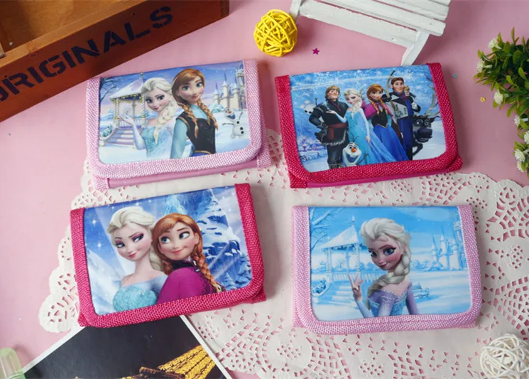 

Disney new cartoon frozen princess 95 car children short cute wallets toy handbags primary school gift coin purses hand bags