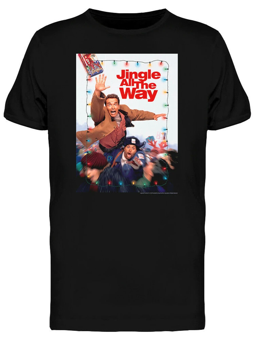 Jingle All The Way Christmas Movie Graphic Мужская черная футболка большая высокая |