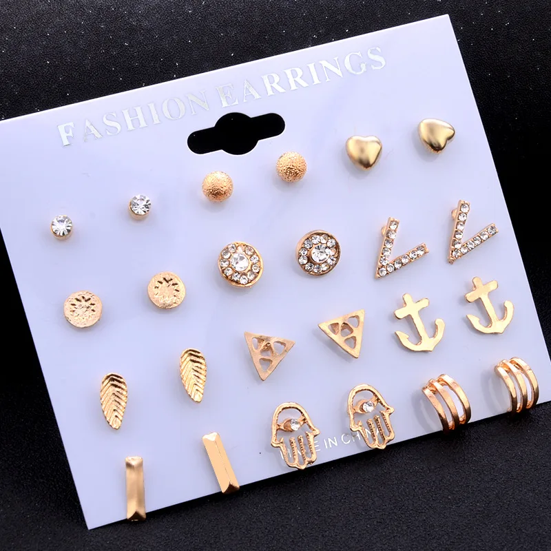 12 pieces / set of simple PGs / set of crystal circle Small Round Earrings prisoner bolt Earrings women's single ear studs jewel
12 pieces / set of simple PGs / set of crystal circle Small Round Earrings prisoner bolt Earrings women's single ear studs jewel