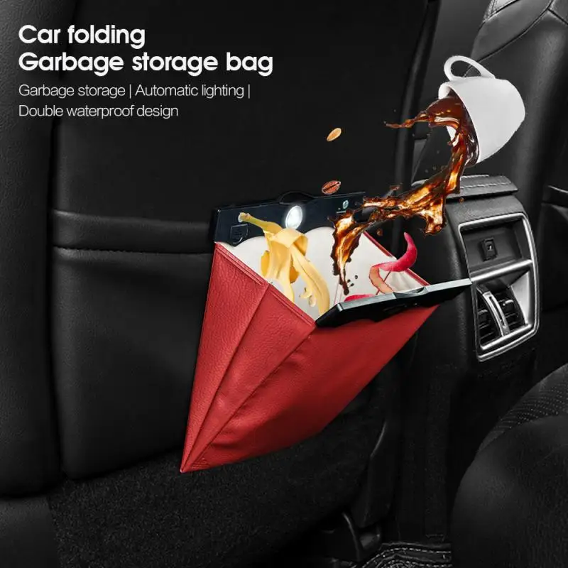 New Car LED Automatic Lighting Garbage Collection Waterproof Thickened Car Trash Can Organizer Automobiles Storage Bag Interior
New Car LED Automatic Lighting Garbage Collection Waterproof Thickened Car Trash Can Organizer Automobiles Storage Bag Interior