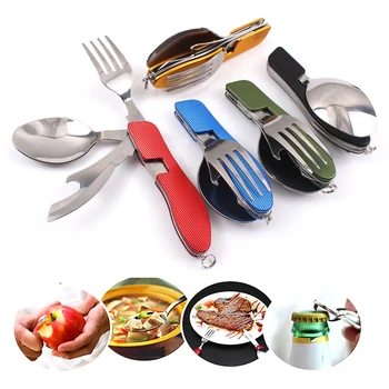 4in1 Outdoor Tableware Fork/Spoon/Knife/Bottle Opener Stainless Steel Multi-Function Camping Folding for Hiking Survival Travel
4in1 Outdoor Tableware Fork/Spoon/Knife/Bottle Opener Stainless Steel Multi-Function Camping Folding for Hiking Survival Travel