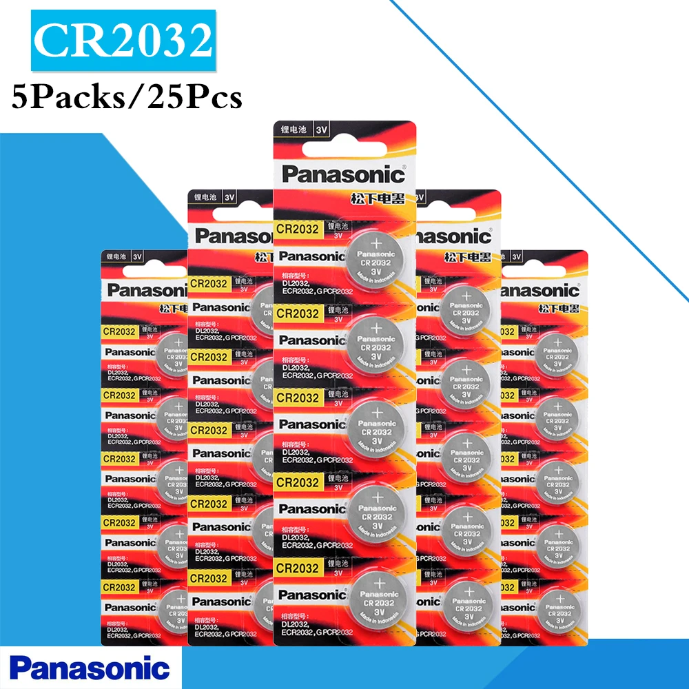 PANASONIC 25PCS original cr2032 Battery Bor Watch DL2032 ECR2032 3v Button Computer Remote Control Toys 5004LC KCR2032 BR2032
PANASONIC 25PCS original cr2032 Battery Bor Watch DL2032 ECR2032 3v Button Computer Remote Control Toys 5004LC KCR2032 BR2032