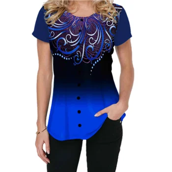 Women New Designer Gradient 3D Print Short Tshirts Summer Casual Top Tees 2020 Womens Plus Size Button T-Shirts Camiseta Mujer
Women New Designer Gradient 3D Print Short Tshirts Summer Casual Top Tees 2020 Womens Plus Size Button T-Shirts Camiseta Mujer