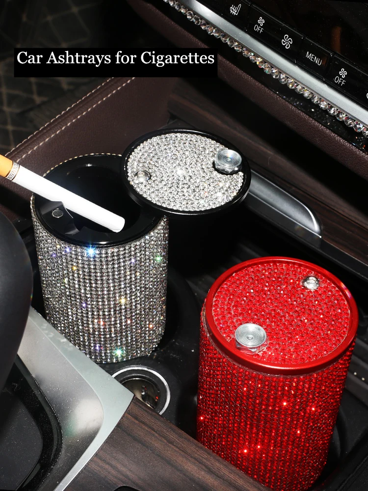 Автомобильная пепельница подстаканник с крышкой для женщин алюминиевая