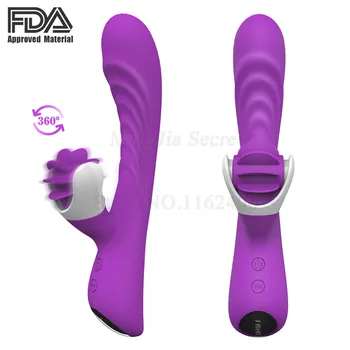 

New 9 Speed Vibrating Dildo Vibrators Tongue Licking G Spot Clitoris Stimulate AV Wand Massager Sex Toys For Women Masturbation