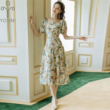 YOSIMI Chiffon Print Dresses 2020 Elegant Tunic Midi Fit and Flare Square Collar Lantern Short Sleeve Vestidos De Fiesta Summer
YOSIMI Chiffon Print Dresses 2020 Elegant Tunic Midi Fit and Flare Square Collar Lantern Short Sleeve Vestidos De Fiesta Summer