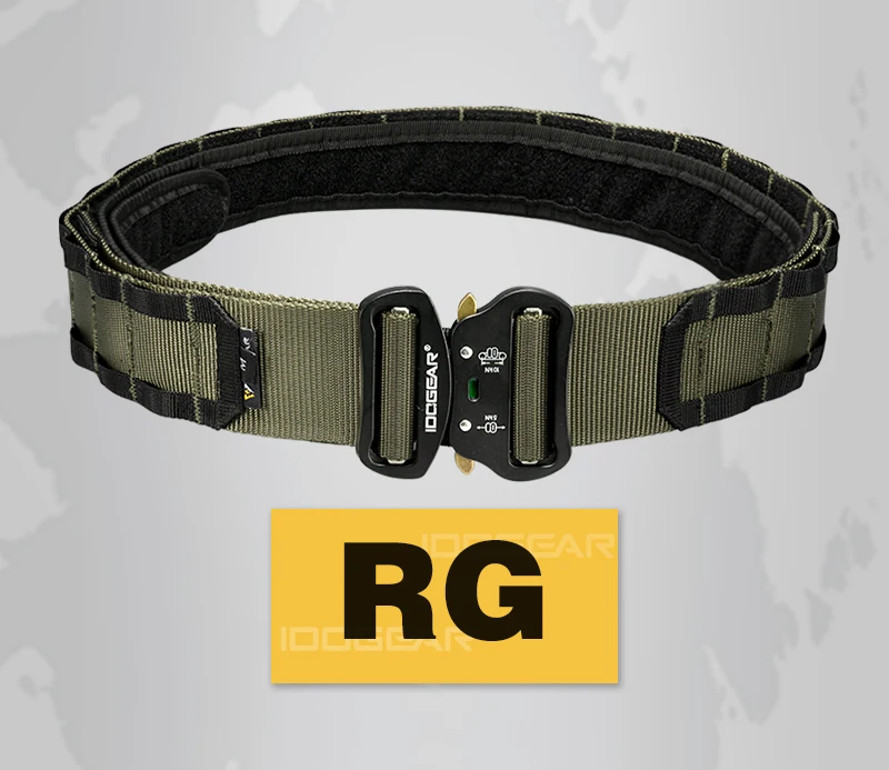 IDOGEAR 1.5 Inches Tactical Belt Mens Duty Belts Adjustable Military Nylon Webbing Combat Belt with Quick Release Insert Buckle Aluminum Alloy