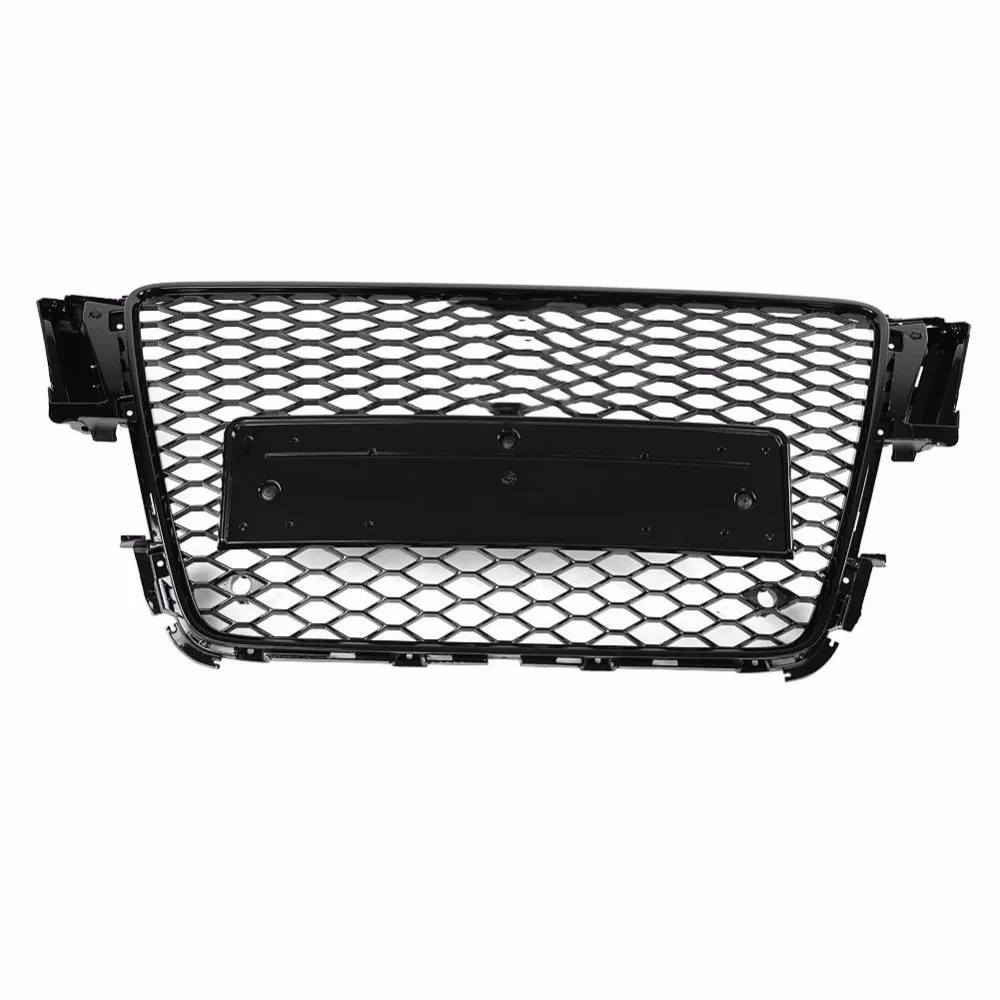 Для RS5 Style Front Sport Hex Mesh Honeycomb Hood решетка глянцевый черный для Audi A5/S5 B8 2008 2009 2010