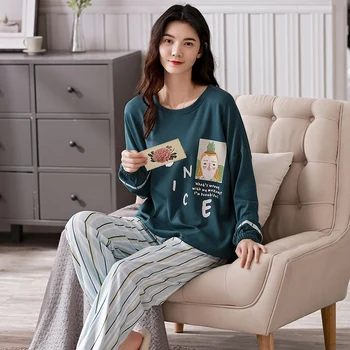 Daisy Embroidered Women's Pajama Set Long Sleeve O-Neck Top Pants Loose Cute Girls Pajamas Fall Winter 2020 Nachtkleding Vrouwen
Daisy Embroidered Women's Pajama Set Long Sleeve O-Neck Top Pants Loose Cute Girls Pajamas Fall Winter 2020 Nachtkleding Vrouwen