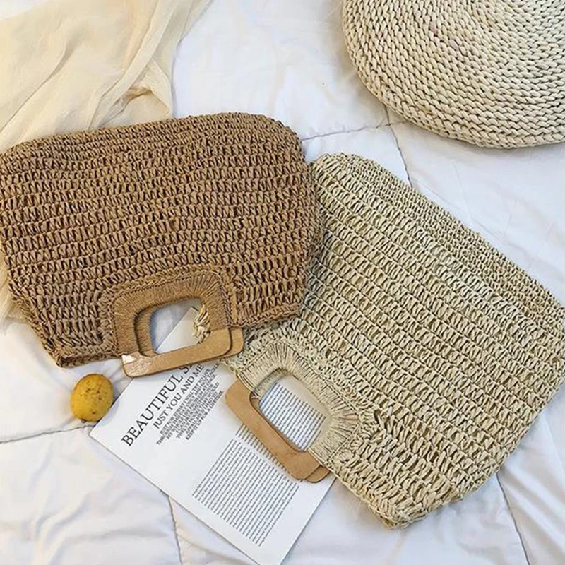 Gusure Large Rattan Tote - Wicker Woven Summer Travel Shoulder Bag 2 H2a7dce4a85a546d6a190c3a0a8bc3675N