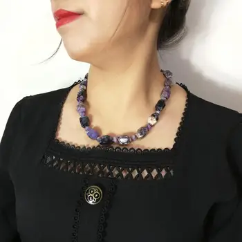 Lii Ji Gemstone Natural Purple Black Multi Color Charoite Necklace 50cm For Women Healing Power Jewelry
Lii Ji Gemstone Natural Purple Black Multi Color Charoite Necklace 50cm For Women Healing Power Jewelry