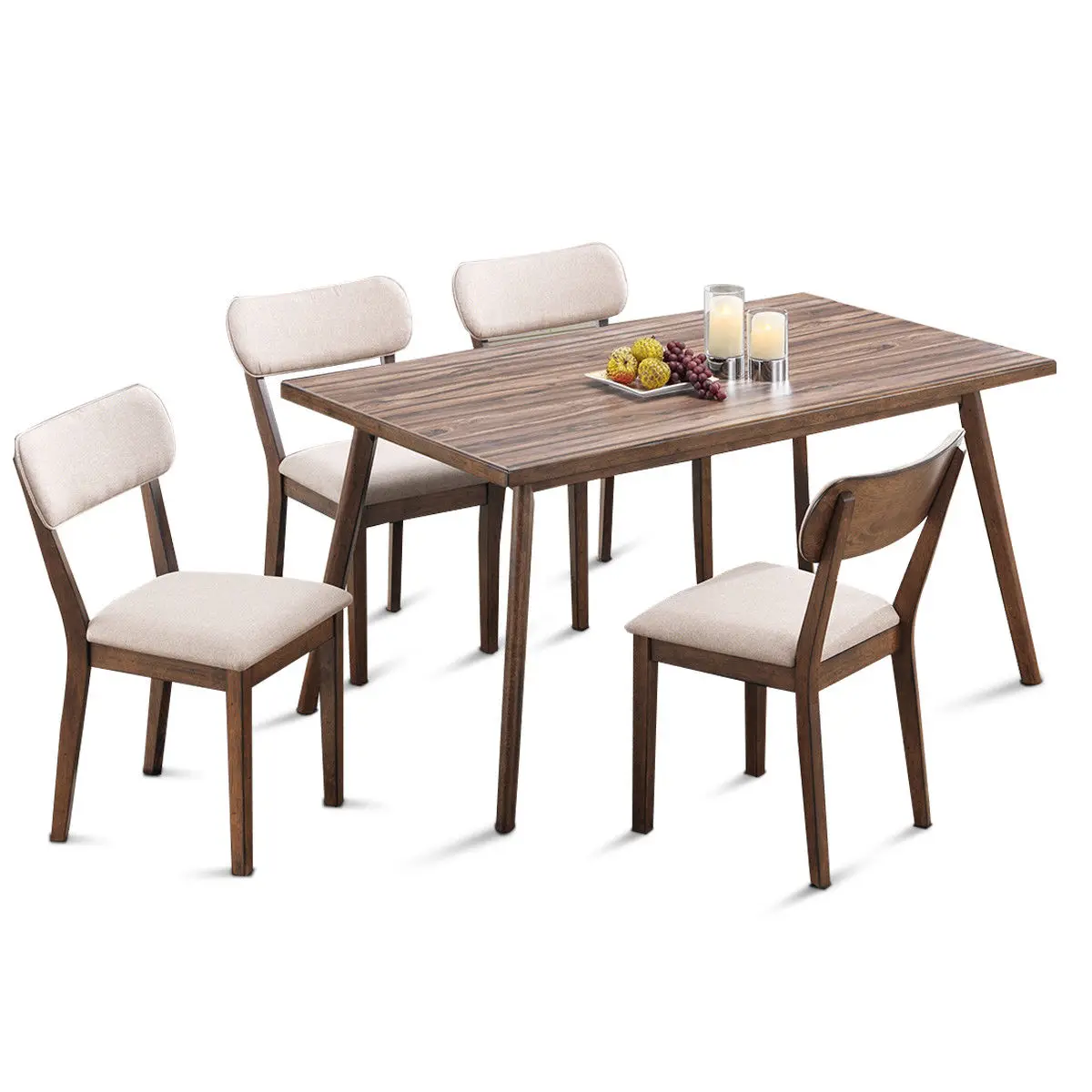 Costway 5 Pcs Dining Table Set Wooden Frame Desk & 4 Fabric Upholstered Chair Kitchen
Costway 5 Pcs Dining Table Set Wooden Frame Desk & 4 Fabric Upholstered Chair Kitchen