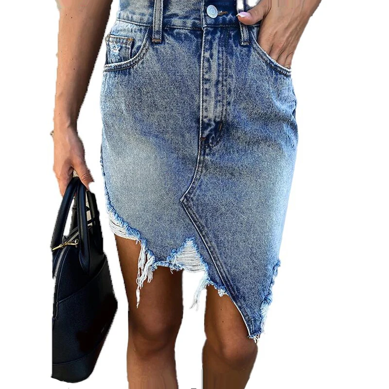 Sexy Tassel Ripped Summer Casual Asymmetrical High Waist Denim Skirt Woman Bodycon Mini Skirts Streetwear
Sexy Tassel Ripped Summer Casual Asymmetrical High Waist Denim Skirt Woman Bodycon Mini Skirts Streetwear