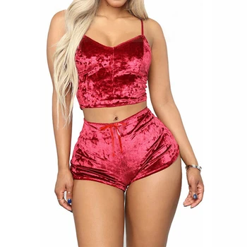 2020 New Fashion Women 2pcs Velvet Sleepwear Sexy Spaghetti Strap Velvet Shorts Pajama Set Ladies Sleepwear Female Party Set New
2020 New Fashion Women 2pcs Velvet Sleepwear Sexy Spaghetti Strap Velvet Shorts Pajama Set Ladies Sleepwear Female Party Set New